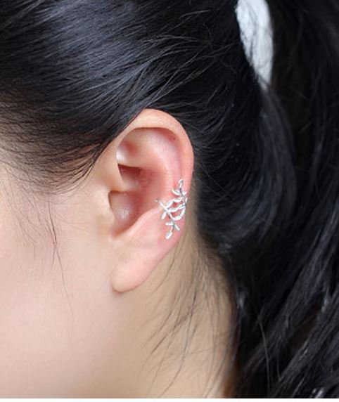 1 Paar | 925 Silber Kein Piercing Zierliche Blätter Ohrklemme, Dünne Blatt Manschettenohrringe, Minimalistische Hübsche Blätter Ohrklemme, Geschenke für Sie, EC05