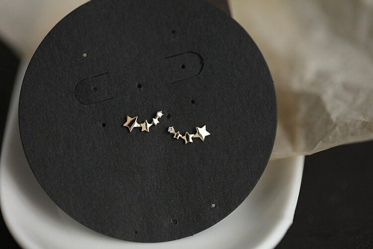 Gold Plated 925 Silver Dainty Shooting Star Stud Earrings, Falling Star Earrings, Meteor Earring, Gradient Star Studs, Christmas Gift, E127