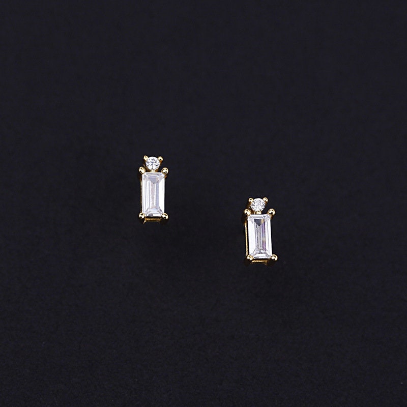 1 Pair| 14k Gold Plated 925 Silver Tiny Perfume CZ Stud Earrings, Sparkly CZ Perfume Studs, Sweet and Pretty Design, Minimalist Earring E200