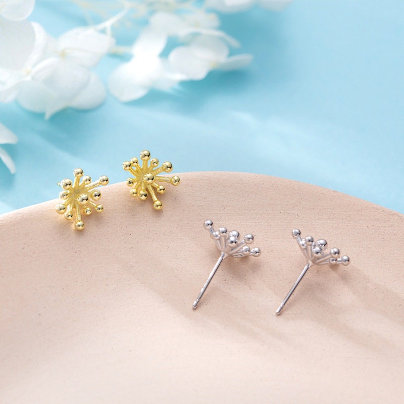 925 Silver Dainty Fireworks Stud Earrings, Minimalist Firework Studs, Irregular Shape Statement Earring, Gift for her/Mother's Day Gift E204