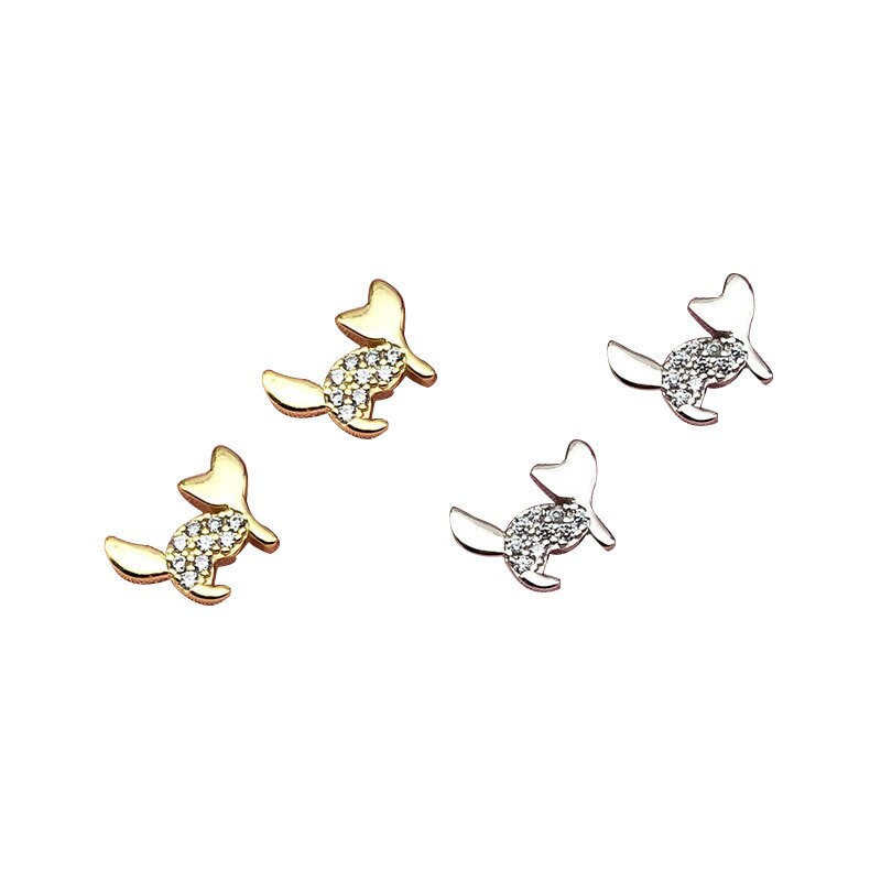 S925 Silber CZ Katzen Ohrstecker, Entzückende Kätzchen Ohrringe, Süße Kätzchen Ohrstecker, Gold Katzen Ohrstecker, Minimalistische CZ Tier Ohrstecker Geschenk für sie E256