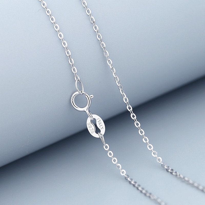 Sterling Silver Skinny Necklace, Sparkly Chain Necklace, Minimalist Silver Chain Necklace, o Shape Chain Necklace, Stackable Chain, N38