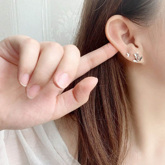 Sterling Silver Mismatched Butterfly Stud Earrings, Pretty Butterfly Earrings, Dainty Animal Earrings, Statement Earrings, Gifts, E269