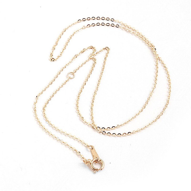 14k Gold Plated 925 Silver Skinny Necklace, Sparkly o Shape Chain Necklace, Minimalist Chain Necklace, Dainty Layered Chain, DIY Chain, N50