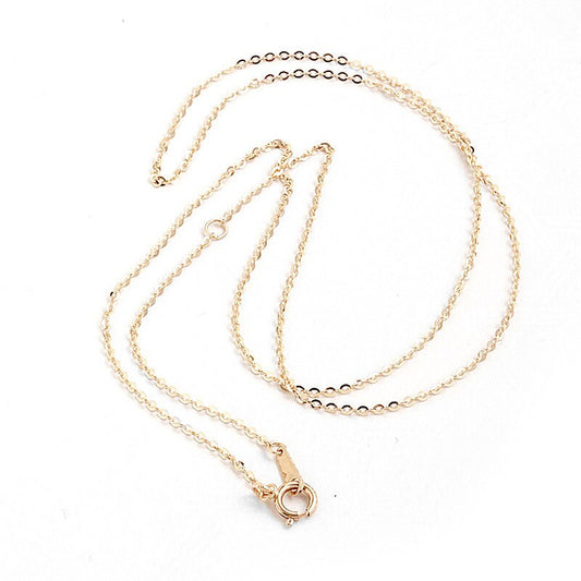 14k Gold Plated 925 Silver Skinny Necklace, Sparkly o Shape Chain Necklace, Minimalist Chain Necklace, Dainty Layered Chain, DIY Chain, N50