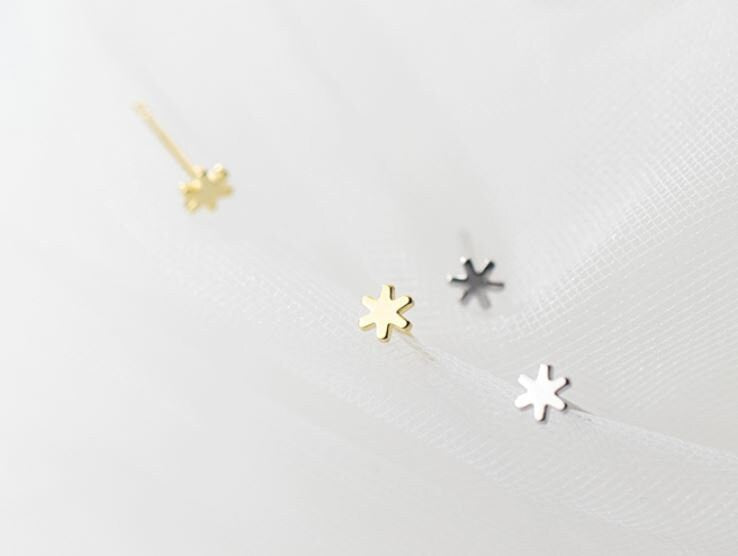 Sterling Silver Tiny Sun Stud Earrings, Dainty Gold Sunburst Studs, Helix/Tragus Sun Studs, Minimalist Earrings, Silver or Gold, E281