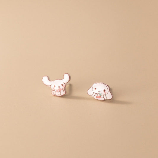 Mismatched Puppy Stud Earrings, Adorable Dog Earrings, S925 Silver Cute Pet Earrings, Pet-lover Earrings, Cartoon Earring, Gift for her E302