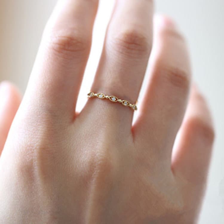 14k Gold Plated Sterling Silver Dainty CZ Adjustable Ring, Delicate Gold Open Size Ring, Gold Stackable Ring, Skinny Ring, Gifts for Her R20