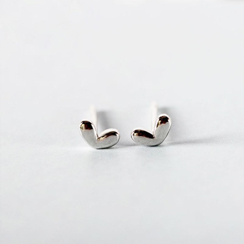 S925 Silver Tiny Heart Stud Earring, Extra Tiny Heart Earrings, Heart Studs, Helix/Cartilage Studs, Minimalist Studs, Gift for her, E340