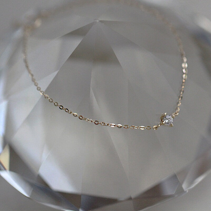 Tiny CZ Gold Bracelet, Sparkly CZ Bracelets, Dainty Gold CZ Bracelet, Skinny Bracelet, Simple Bracelet, Stackable Bracelet, Gift for her B17