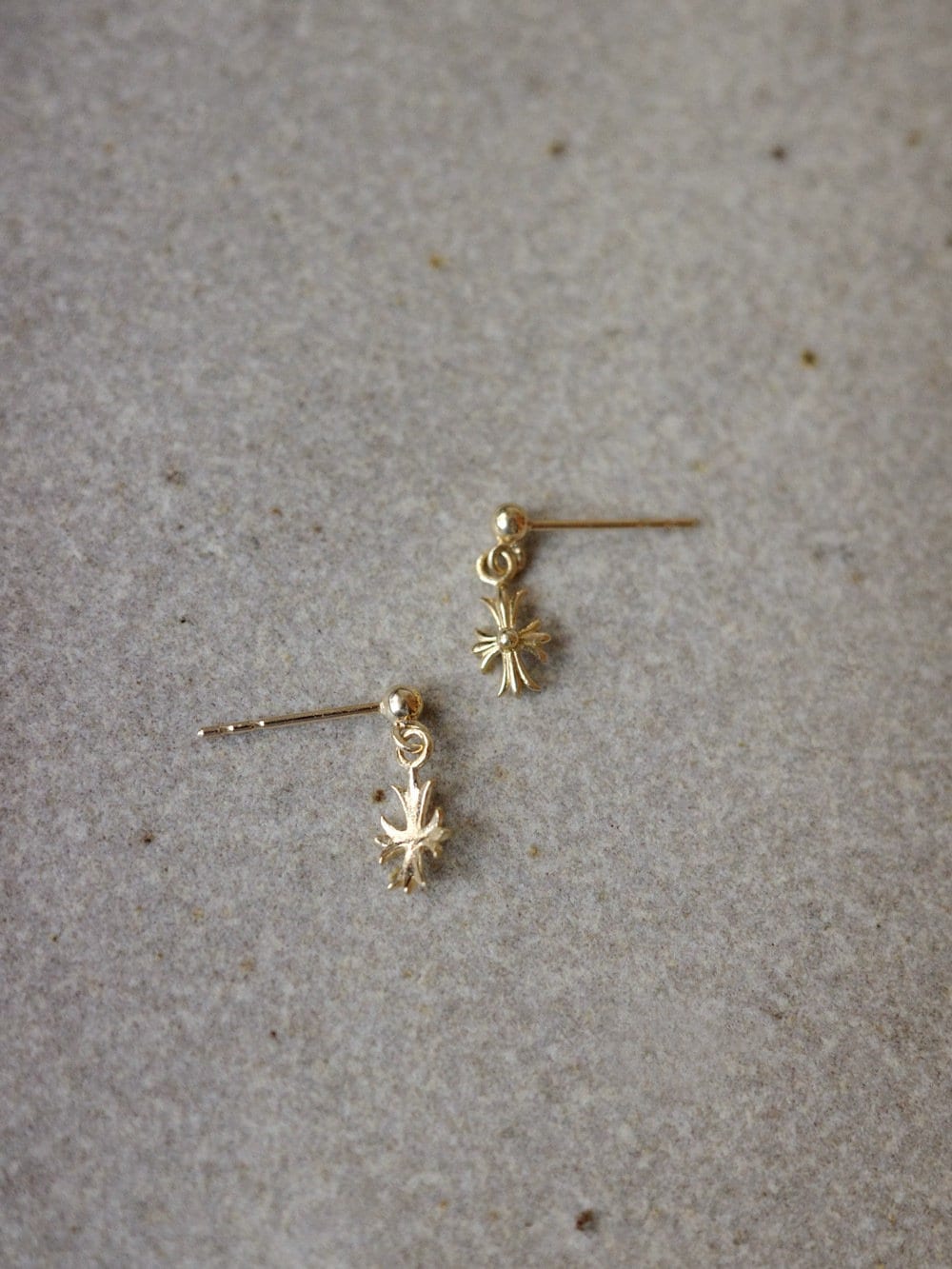 Dainty Gold Tiny Cross Drop & Dangle Earrings, Cross Dangle Earring, Gold Plated 925 Silver Cross Earring, Minimalist, Gift for her, E372