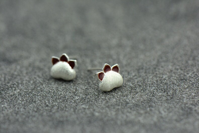 925 Silver Paw Stud Earring, Bear Paw Earrings, Silver Animal Paw Studs, Minimalist Cat Earring, Birthday Gift, Gift for her/Mom, E373