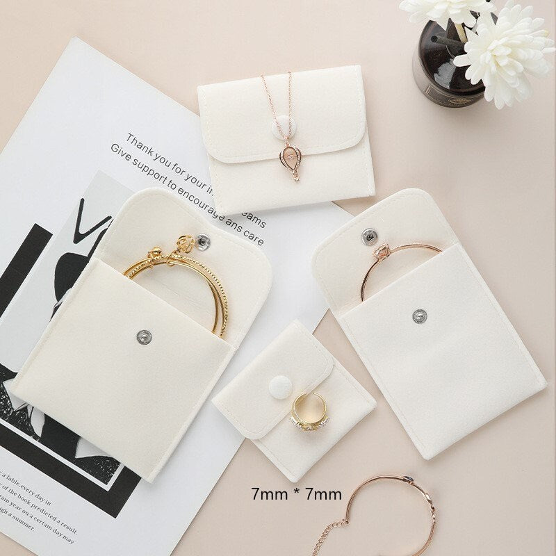 High-Quality Cream White Jewelry Pouch,  7mm*7mm Gift Pouch, Coin Pouch, White envelope Pouch, Small Gift Bag, Jewelry Pouch for Traveling