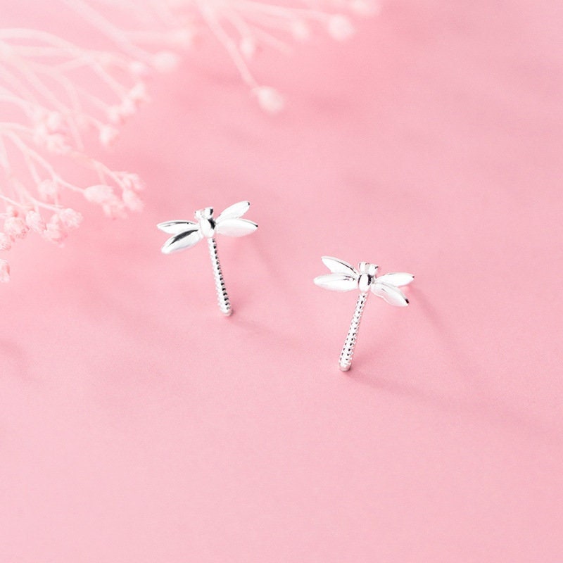 925 Silver Dragonfly Stud Earrings, Dragonfly Earrings, Silver Dragon Fly Earrings, Dragonfly Studs, Animal Earring, Gift for her, E381