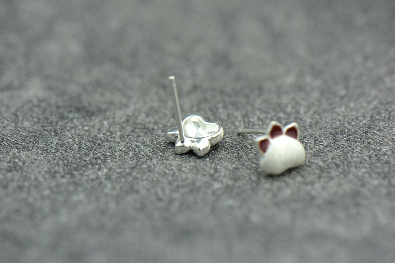 925 Silver Paw Stud Earring, Bear Paw Earrings, Silver Animal Paw Studs, Minimalist Cat Earring, Birthday Gift, Gift for her/Mom, E373