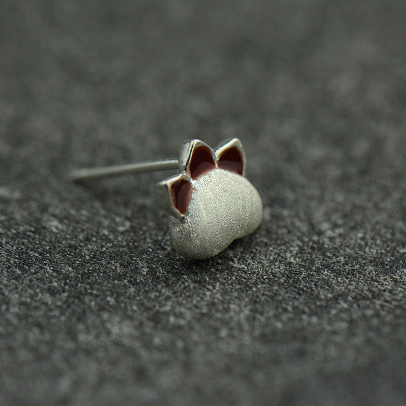 925 Silver Paw Stud Earring, Bear Paw Earrings, Silver Animal Paw Studs, Minimalist Cat Earring, Birthday Gift, Gift for her/Mom, E373