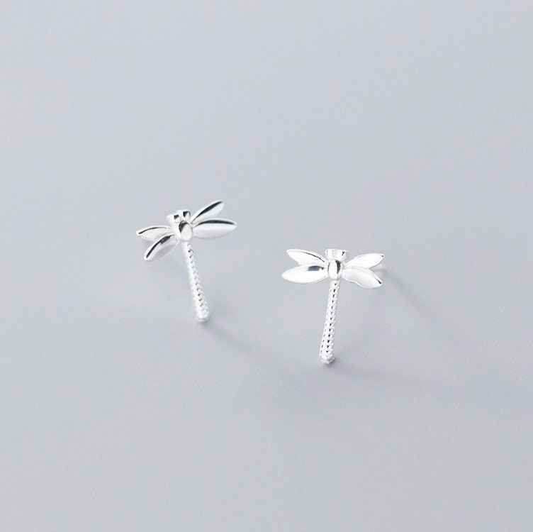 925 Silver Dragonfly Stud Earrings, Dragonfly Earrings, Silver Dragon Fly Earrings, Dragonfly Studs, Animal Earring, Gift for her, E381