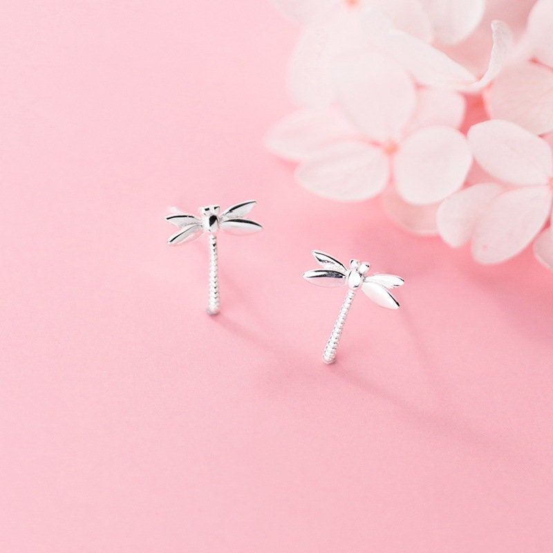 925 Silver Dragonfly Stud Earrings, Dragonfly Earrings, Silver Dragon Fly Earrings, Dragonfly Studs, Animal Earring, Gift for her, E381