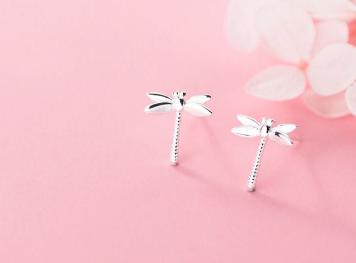 925 Silver Dragonfly Stud Earrings, Dragonfly Earrings, Silver Dragon Fly Earrings, Dragonfly Studs, Animal Earring, Gift for her, E381