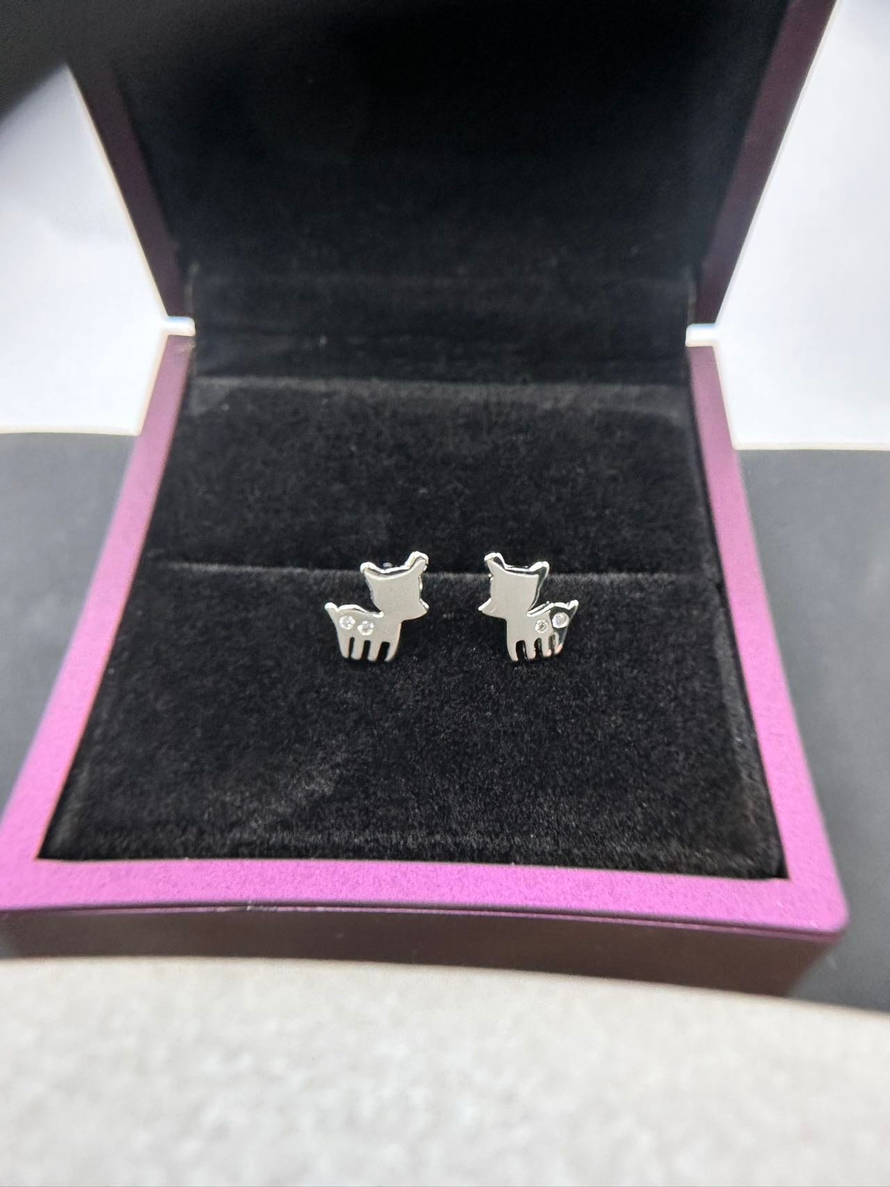 925 Silver Dog Stud Earring, Silver Puppy Earrings, Dog Studs, Pets earrings, Animal-lover Earrings, Daughter Gift, Gift for her, E402