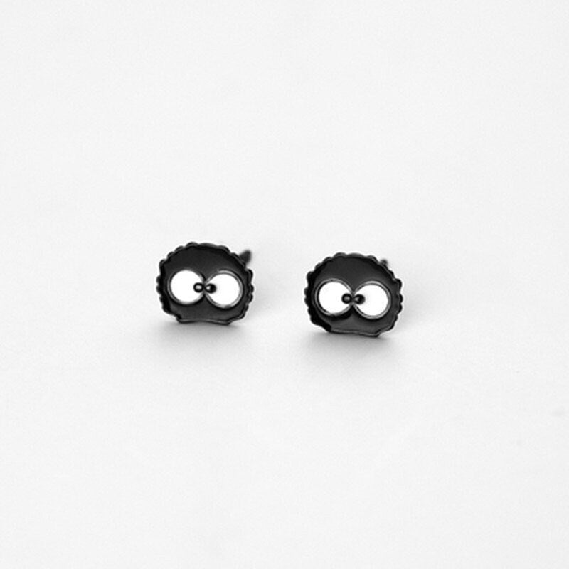 Briquettes Stud Earring, Cartoon Earrings, Funny Earrings, Black Gold Cartoon Studs, Helix Earring, Bottle Cap Earrings, Gift for her, E403